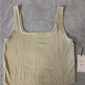 RVCA Women's Light Tan Ribbed Tank Top